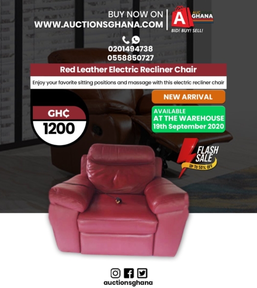 Red Leather Electric Recliner Chair