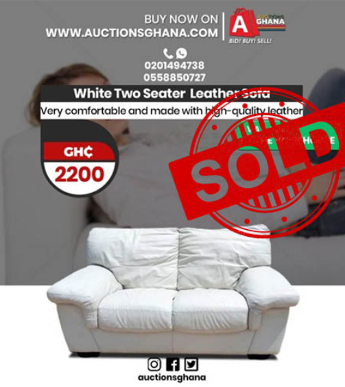 White Two Seater leather sofa1