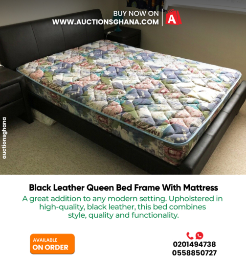 Black Leather Queen Bed Frame With Mattress