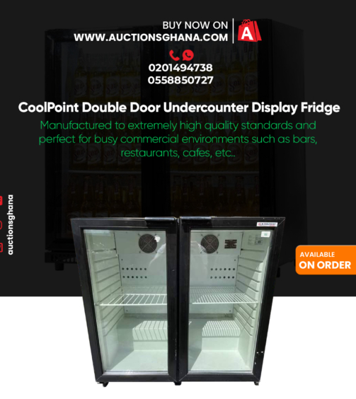 CoolPoint Double Door Undercounter Display Fridge