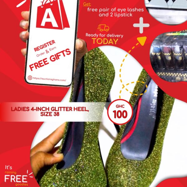 Ladies 4-inch glitter heels size 48